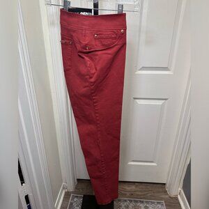NYGARD LUXE SLIMS - JEGGINGS DENIM RUST RED - BRAND NEW) - LARGE (14-16)